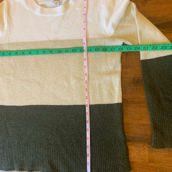 J.Crew three stripe sweater. Women’s Small Cream, Tan, Green. Super Soft - Picture 2 of 8